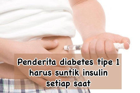 Penderita diabetes tipe 1 suntik insulin